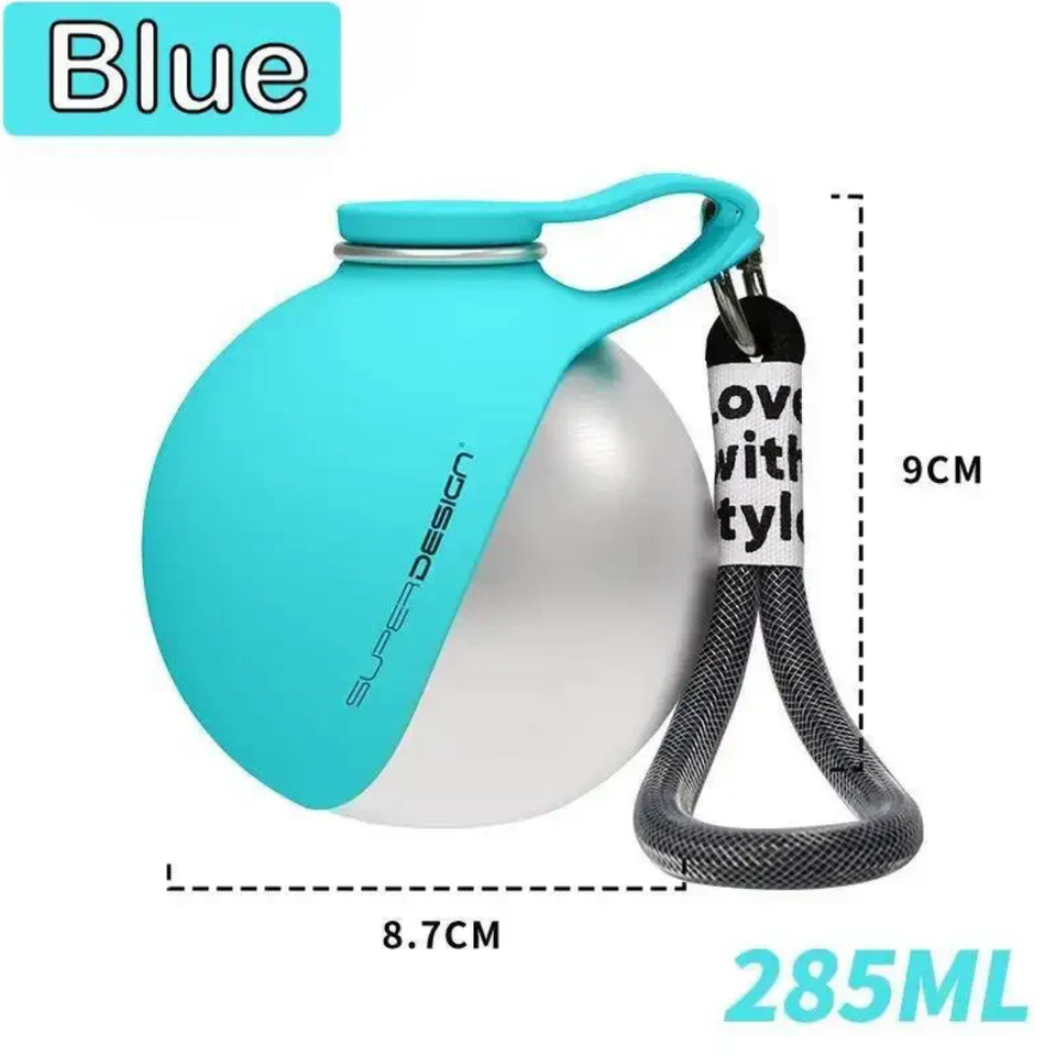 Portable Stainless Steel Dog Water Bottle with Foldable Cup