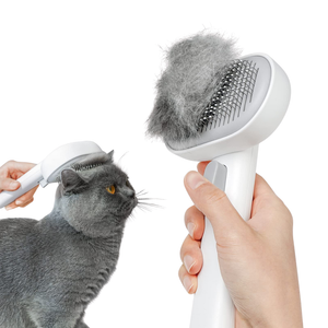 Cat & Dog Grooming Brush | Self-Cleaning Deshedding Comb for Long & Short Hair Pets
