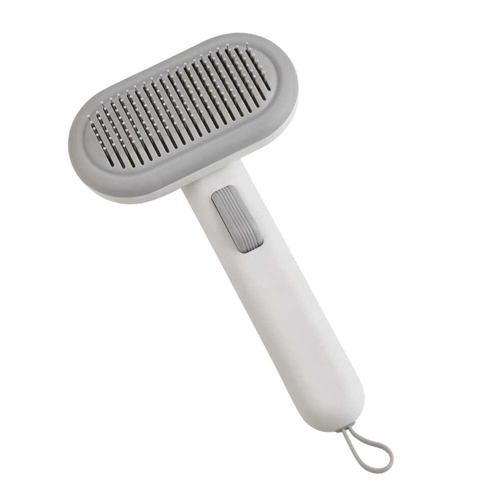 Cat & Dog Grooming Brush | Self-Cleaning Deshedding Comb for Long & Short Hair Pets