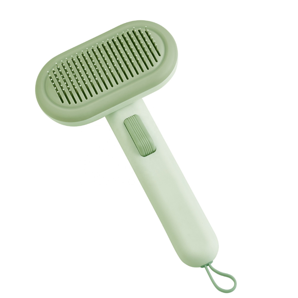 Cat & Dog Grooming Brush | Self-Cleaning Deshedding Comb for Long & Short Hair Pets