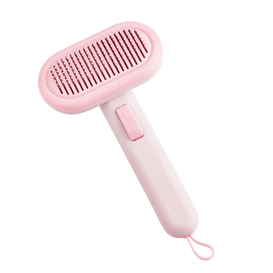 Cat & Dog Grooming Brush | Self-Cleaning Deshedding Comb for Long & Short Hair Pets