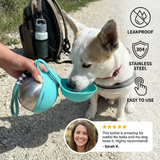 Portable Stainless Steel Dog Water Bottle with Foldable Cup